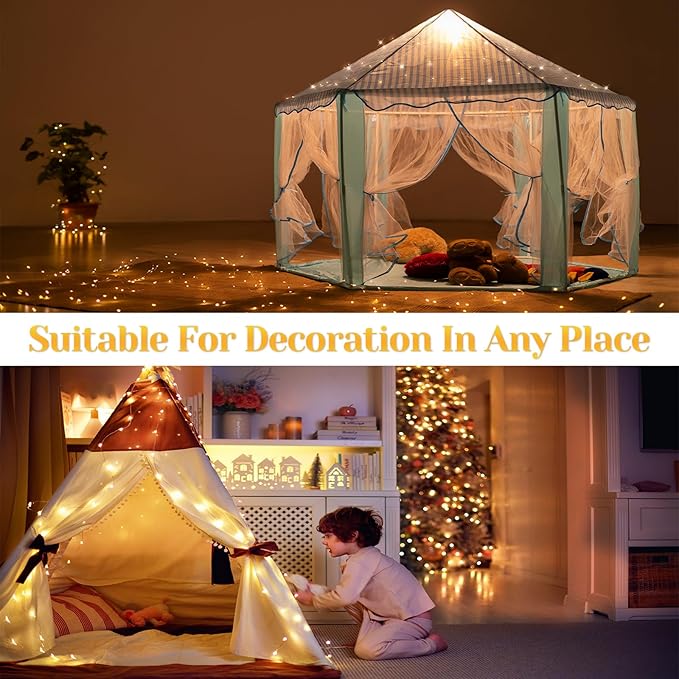 200 LED Battery Operated Fairy Lights 67FT Warm White String Lights with Remote 8 Modes Waterproof for Bedroom Wedding Christmas Decor