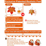 2 Pack & Timer - Thanksgiving Decorations Fall Garland With Pumpkin Lights Fall Decorations For Home, Total 60Led 20Ft M