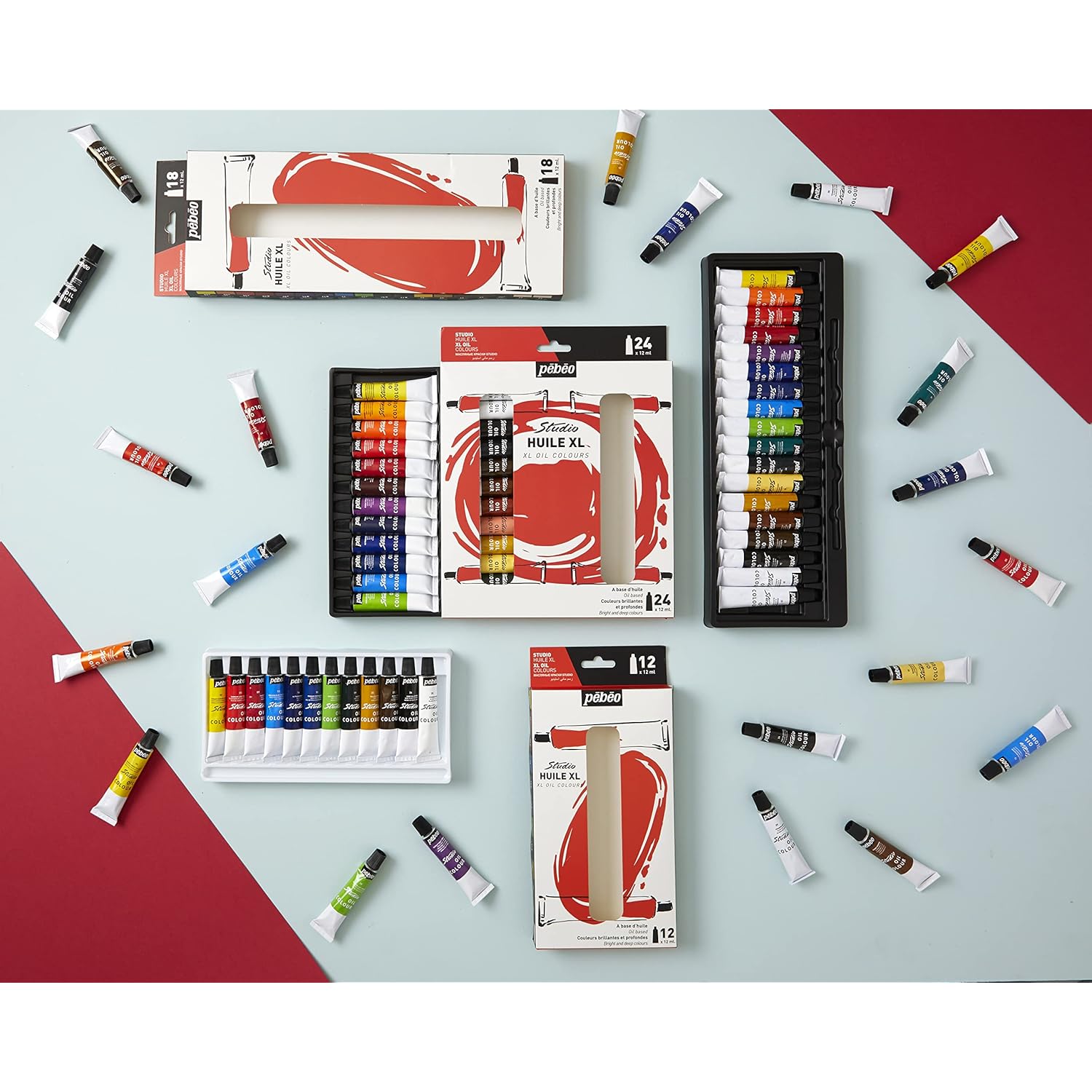 Pebeo Fine XL Silver Pébéo 24 x 12ML Set Oil Paint, 24x12ml, New-Set of 24 Colours