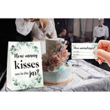 How Many Kisses Are In The Jar Sign, Greenery Bridal Shower Game, Eucalyptus Baby Shower Sign & Tickets, Wedding/Engagement Party Supplies Decorations - (1 Sign + 50 Find Cards) - 08