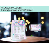 What'S Your Mermaid Name Game - Whimsical Mermaid Birthday Party Games For Girls - Family School Classroom Activity - 1 Standing Sign And 30 Stickers - Under The Sea Party Supplies Decorations(01)