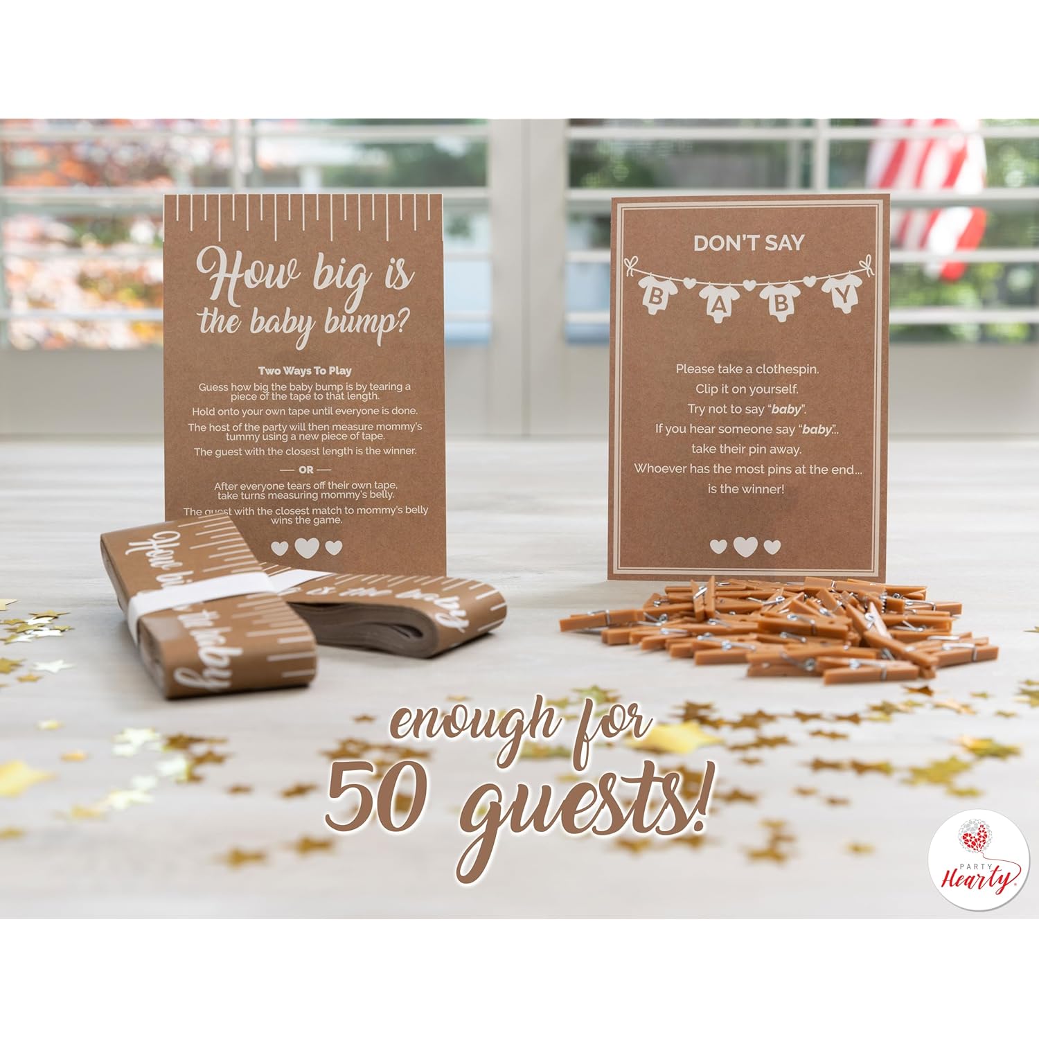Funny Baby Shower Games For Girl Or Boy, Set Of 2: How Big Is The Bump & Don'T Say Baby, Kraft