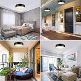 13 Inch Black Gold LED Ceiling Light 2400LM Dimmable Flush Mount Fixture