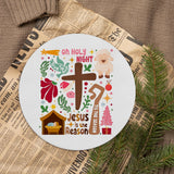 Christian Christmas Mouse Pad For Desk, O Holy Night Jesus Is The Reason Decor Mousepad For Desktop Home Office Dorm Computers Laptop, Religious Office Supplies Desk Accessories, 8.7X8.7 Inch