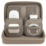 Hard Shell Tech Organizer Protective Travel Case For Cables, Chargers & Accessories | Slim Modular Electronics Organizer With Removable Pouches
