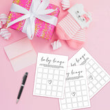 Baby Shower Games(5" X 7"), 30 Sets Modern Black And White Baby Bingo Guess Gift Game Cards, Boy Girl Gender Neutral Baby Shower Supplies-B07
