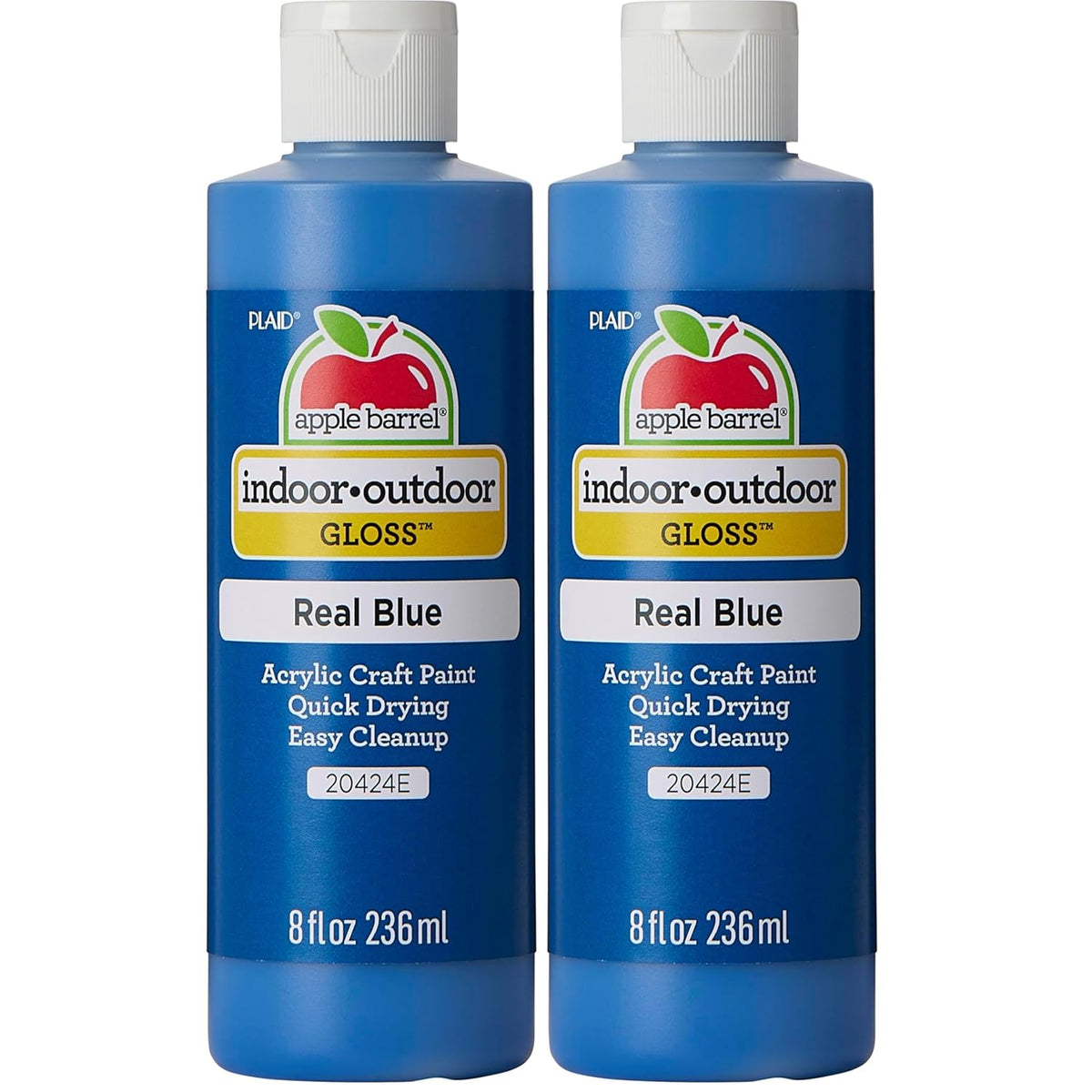 Apple Barrel Gloss Acrylic Paint in Assorted Colors (8 oz), 20424E Gloss Real Blue (Pack of 2)
