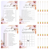 Bridal Shower Games, 4 Fun Bridal Shower Games For 40 Guests With 20 Pencils, Double-Sided Boho Cards, Shower Games For Bride Groom Party Wedding (Boho)