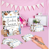 Cowboy Guess How Many Candies Are In The Jar Game, Pack Of 1 Wooden Tabletop Sign With Stand And 50 Guessing Cards, Wild West Rodeo Baby Shower Game, Gender Reveal Party Decorations - Wv11