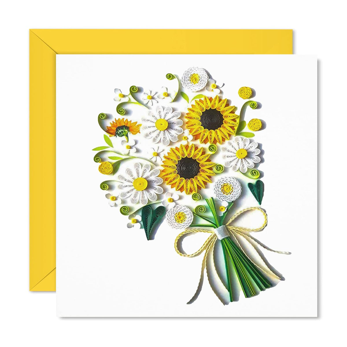 Sunflower Greeting Card For Mom,Happy Birthday And Mother Day Quilling Cards,3D Greeting Card Paper Handmade Art,Design Greeting Card Anniversary Thank You,Card With Envelop (Sunflower)