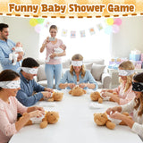 8 Set Baby Shower Games Kit, Bottle Chug Game & Brown Bear Blindfolded Diaper Changing Game With Eye Masks, Bottles & Diapers, Fun Baby Shower Party Games Guest Gifts