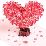 Valentine'S Day Card, Love Greeting Card With Unique Heart Tree, Perfect Handmade Present For Couple, Wedding, Anniversary, Birthday