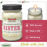16Oz Cinnamon Scented Soy Candle – Rustic Mason Jar Candle Gift For Mom Or Sister, Highly Scented & 80+ Hour Clean Burn
