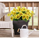 4Pcs Artificial Silk Pansy Flowers Outdoor Spring Flowers Pansies Wildflower Uv Resistant Plants Faux Impatiens Yellow For Window Box Wedding Party Outside Garden Porch Decor