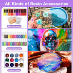 2 Gallon Epoxy Resin Kit With Pump, Resin Pigment, Mica Powder, Gold Foil, Cups & Stick, Crystal Clear Resin Beginner Supplies For Coating Casting Table,Molds,Jewelry Making, Diy Art Craft