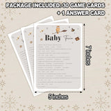Baby Shower Games For Boy And Girl, 30 Magic School Baby Trivia Game Cards + 1 Answer Card, Magical Wizard Gender Reveal Party Decorations Supplies Favors-H05