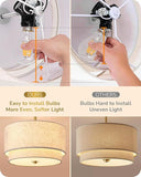 12.6 Inch Brushed Gold Ceiling Light Double Drum Linen Shade 3 Light Fixture