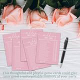 Minimalist Bridal Shower Games, Wedding Shoe Game, 25 Wedding Party Games, Pink Bridal Shower Games For New Couples Party - B04