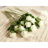 12Pcs 20’’Artificial Flowers Fake Roses, Long Stem Red Roses Bouquet For Decorating Parties Home Decor Party Valentines And Weddings (12Pcs White)