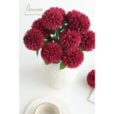 12Pcs Burgundy Faux Silk Mums Artificial Flowers Bulk Fake Chrysanthemums With Stems For Diy Wedding Table Centerpieces Floral Arrangements Vase Fillers Home Decorations