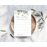 Where Were They Bridal Shower Game - 48 Cards (Boho Greenery)
