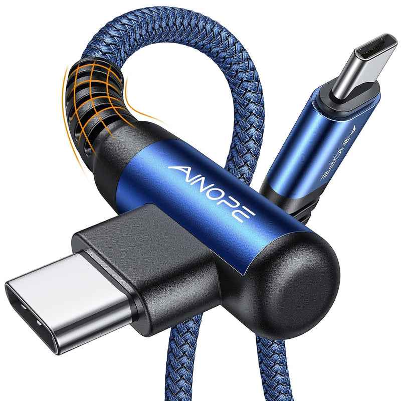 Usb C To Usb C Cable 60W, [2-Pack 6.6Ft] Usb Type C Fast Charging Cable Right