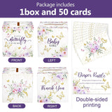 51 Pcs Butterfly Diaper Raffle Tickets With Diaper Raffle Card Box For Baby Shower Games A Little Butterfly Is On Her Way Boys Girls Gender Reveal Party Invitation Insert Card Game