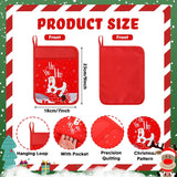 12 Pcs Christmas Pot Holders With Pocket Funny Pot Holders For Kitchen Hot And Oven Mitts Holiday Potholder Neighbor Gift Cookie Bag For Coworker Teacher Baking Cooking(Christmas, Red)