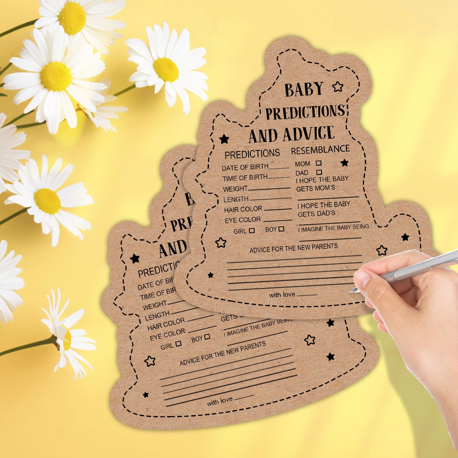30Pcs Winnie Baby Shower Games-Pooh Baby Shower Party Games-Bear Baby Shower Decorations-Gifts For Mommy To Be-Baby Shower Advice Cards