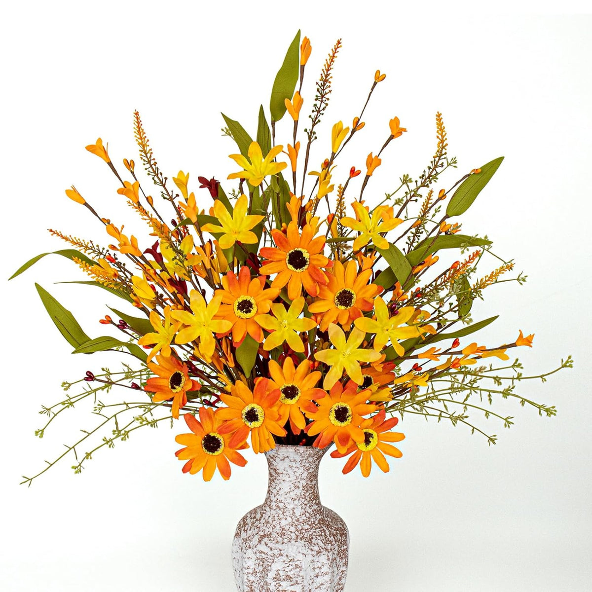 Artificial Fall Flowers 12 Pcs Fall Flower Picks 17 Inches Floral Stems With Daisies For Autumn Thanksgiving Flower Arrangements Table Centerpieces Diy Crafts