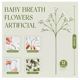 12Pcs Babys Breath Artificial Flowers White Fake Babies Breath Gypsophila Bulk Real Touch Faux Baby'S Breath Flowers Diy For Wedding Centerpieces Floral Arrangements Home Party Decoration