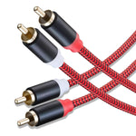Rca Cable 3Ft,2Rca Male To 2-Rca Male Audio Stereo Subwoofer Cable [Hi-Fi Sound] Nylon-Braided Auxiliary Audio Cord For Home Theater, Hdtv, Amplifiers, Hi-Fi Systems,Speakers And Etc(3Ft/1M)