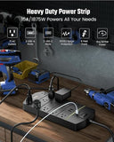 Heavy Duty Surge Protector Power Strip 13 Outlets 4 USB Ports USB C 5000J 14AWG Black
