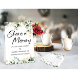 Share A Memory Cards For Celebration Of Life Decorations Ideas - 30 Greenery Memorial Cards And 1 Sign, Guest Book Alternative For Funeral Graduation Wedding Bridal Shower Anniversary Retirement