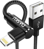 2 Pack 10FT 90 Degree Lightning Cable MFi Certified Fast Charging iPhone Charger Cord