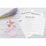 Minimalist Dad Jokes Game, Funny Dad Jokes And Riddles, Coed Baby Shower Game, Funny Baby Shower Games - Dj03