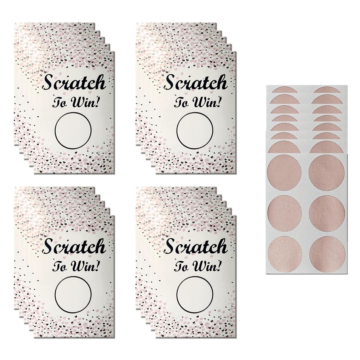 120 Pieces Scratch Off Cards For Small Business Freebies Supplies, Blank Gift Cards For Valentines, Holiday, Wedding, Date Night, Birthday, Party Supply (Rose Pink)