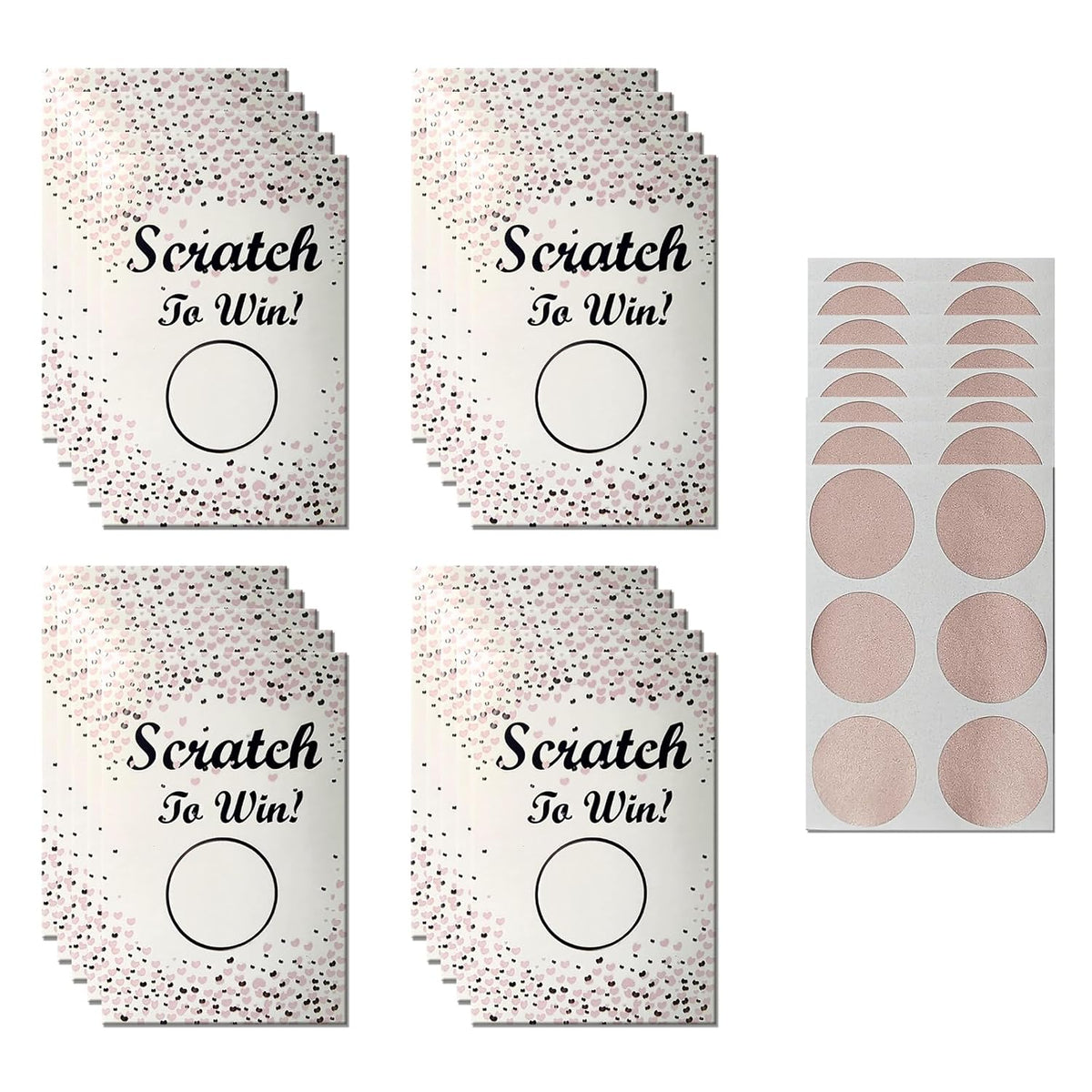 120 Pieces Scratch Off Cards For Small Business Freebies Supplies, Blank Gift Cards For Valentines, Holiday, Wedding, Date Night, Birthday, Party Supply (Rose Pink)