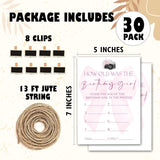 Birthday Party Game, How Old Was The Birthday Girl, Birthday Party Game Cards, Birthday Game For Adults, Pink Bow Themed Birthday Party Supplies Activities Decorations, Set Of 30 Game Cards -A02