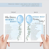 Boy Baby Shower Games (Set Of 6 Fun Activities For 25 Guests), Blue Boy Themed Baby Shower Games