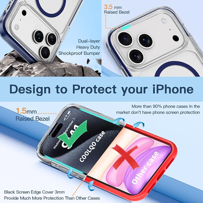 Crystal Clear Magnetic Phone Case with Stand for Apple iPhone 18 Pro Max and iPhone 17 Pro Max