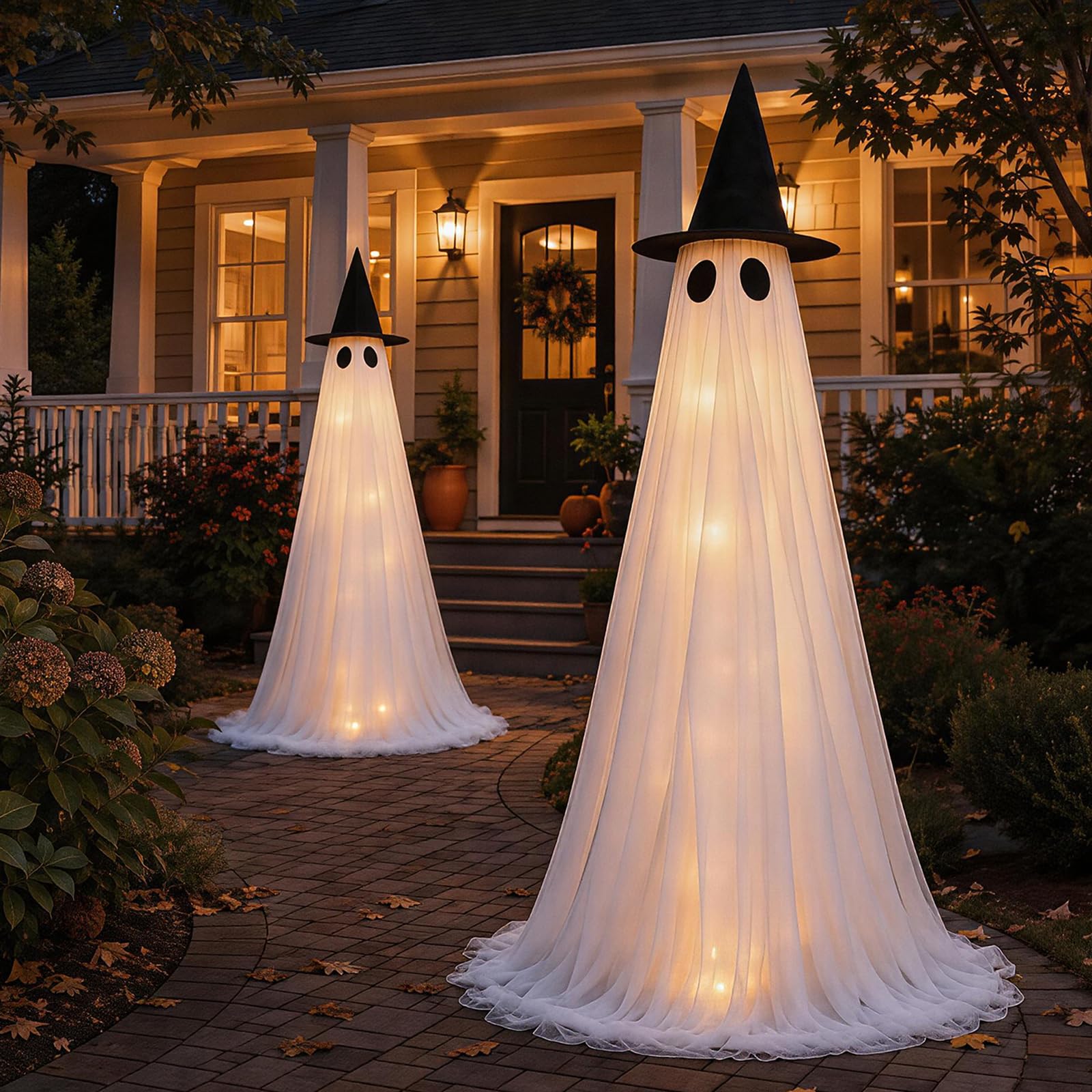 2 Pack 5 Ft Large Light Up Ghost Decor - Halloween Decorations Outdoor