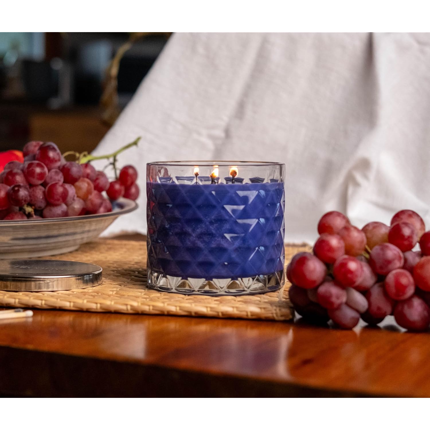 Original Medium Candle, Grapleberry Scented Candle, 14 Oz., Three Wicks, 100% Natural Soy Wax Candle, Notes Of Grape, Plum, & Sweet Vanilla | 35+ Hours Of Burn Time