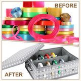 2 Pack Christmas Ribbon Organizer Container Box With Lid Gift Ribbon Organizer 11" X 14" X 5" For Craft Room(Grey,A)