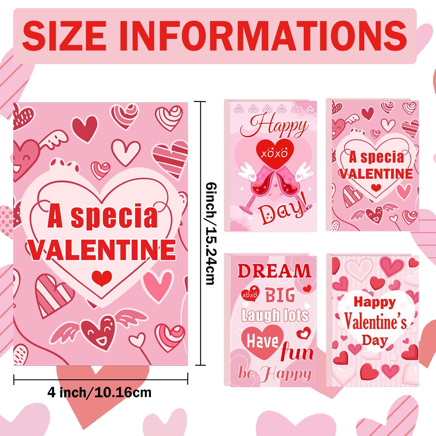 Happy Valentine'S Day Cards 24 Pack Happy Heart Day Card With Envelopes Valentine'S Day Decorations Cards For Valentine Gift Wrap