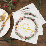 40Pcs Christmas Napkins Merry Christmas Cocktail Napkins For Guests Xmas Party Dinner Luncheon Holiday
