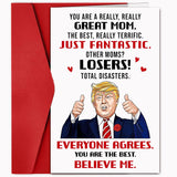 You Are A Great Mom Card - Funny Mom Birthday Card With Red Envelope From Daughter, Son, Or Grandchild Happy Birthday Cards For Mother Aunt Grandma Wife Women Mothers Day Birthday Gift