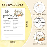 Fall Baby Shower Games, Baby Predictions And Advice Themed Gender Reveal Party Game, Fall Festival Games Cards With Pumpkin Design, Boho Baby Shower Games, Thanksgiving Party Supplies -06