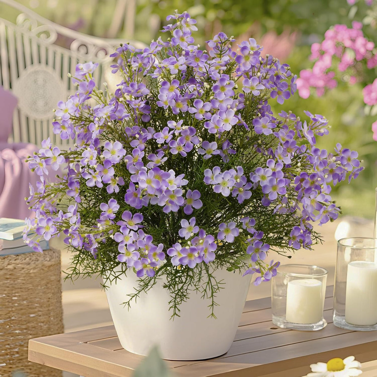 Spring Decorations For Home Fake Flowers Hydrangea Artificial Plants Indoor Mantle Decor Plastic Flowers Artificial Plants Outdoor Garden Decor Hanging Plants 6Pcs?Purple? Flowers