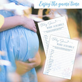 Baby Shower Word Scramble Game Kit, 30 Double Sided Fill-In Winter Snowflakes Cards With Answer Card - Holiday Party Favor & Decorations, Gender Reveal Game & A07
